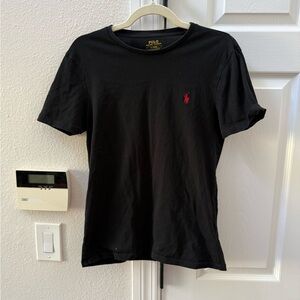 Polo by Ralph Lauren Black Crewneck Tee with Red Polo Pony